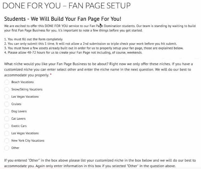 Fanpage Done For You